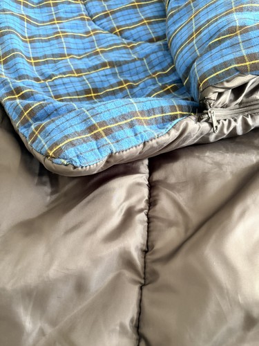 Vtg sleeping bag blue yellow - sleeping,